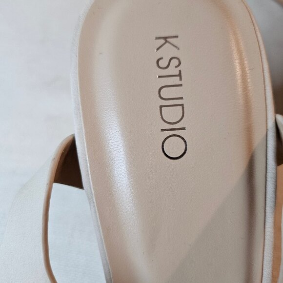 K Studio High Wedge Tan Sandals - Size 10 - Picture 5 of 7